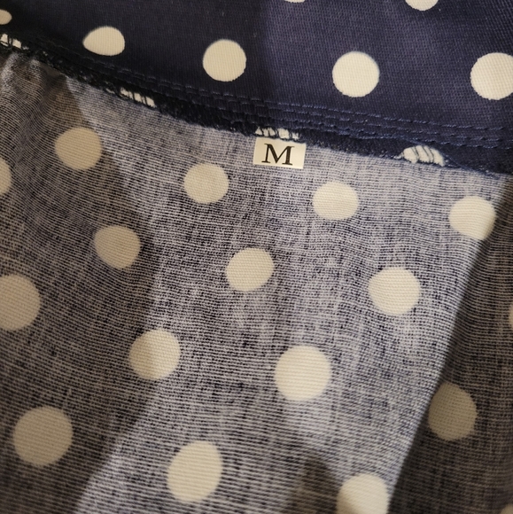 Navy blue with white polka dots pin-up retro dress Size M - Picture 2 of 8